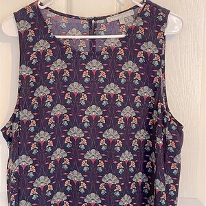 Daniel Rainn Blue Floral Detail Blouse Size XL, EUC
